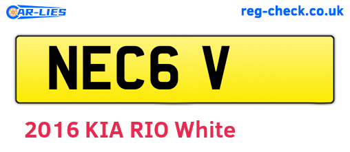 NEC6V are the vehicle registration plates.