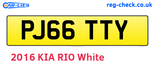 PJ66TTY are the vehicle registration plates.