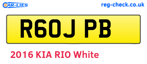 R60JPB are the vehicle registration plates.