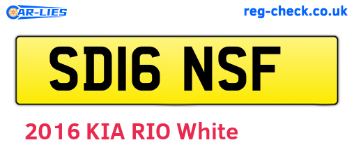 SD16NSF are the vehicle registration plates.