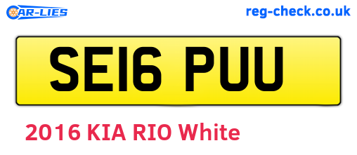 SE16PUU are the vehicle registration plates.