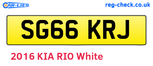 SG66KRJ are the vehicle registration plates.