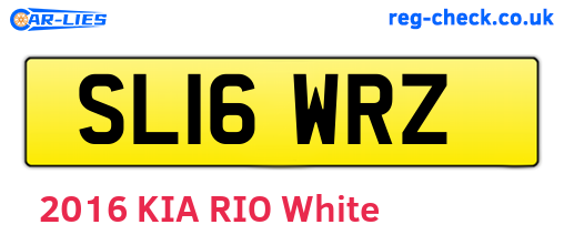 SL16WRZ are the vehicle registration plates.