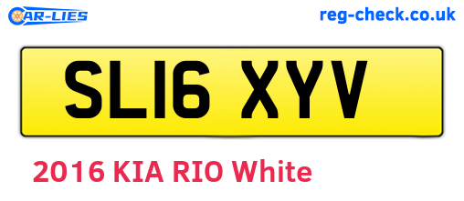 SL16XYV are the vehicle registration plates.