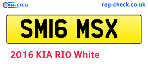 SM16MSX are the vehicle registration plates.