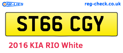 ST66CGY are the vehicle registration plates.