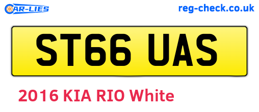 ST66UAS are the vehicle registration plates.