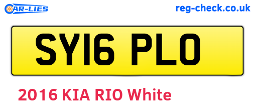 SY16PLO are the vehicle registration plates.