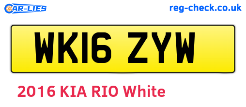 WK16ZYW are the vehicle registration plates.