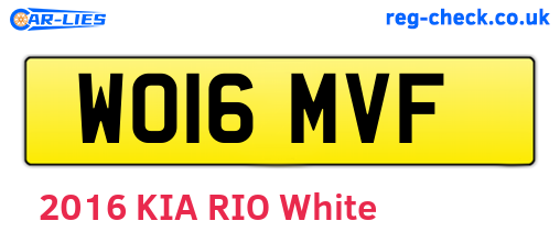 WO16MVF are the vehicle registration plates.
