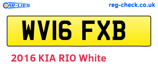 WV16FXB are the vehicle registration plates.