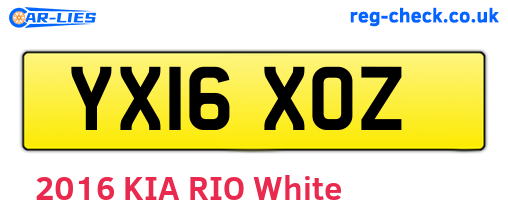 YX16XOZ are the vehicle registration plates.
