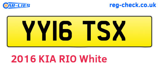 YY16TSX are the vehicle registration plates.