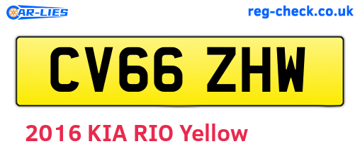 CV66ZHW are the vehicle registration plates.