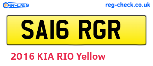 SA16RGR are the vehicle registration plates.