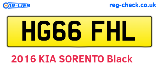 HG66FHL are the vehicle registration plates.