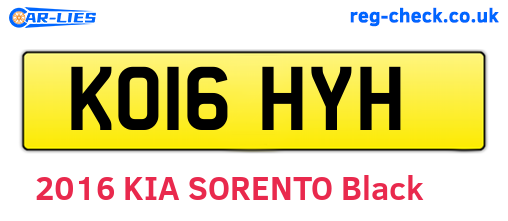KO16HYH are the vehicle registration plates.