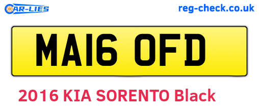 MA16OFD are the vehicle registration plates.