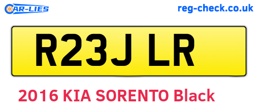 R23JLR are the vehicle registration plates.