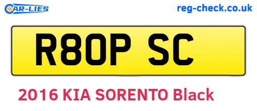 R80PSC are the vehicle registration plates.