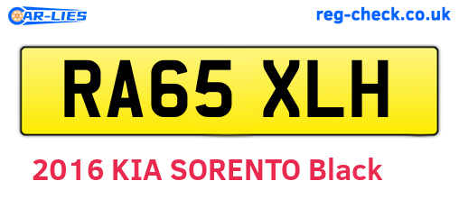 RA65XLH are the vehicle registration plates.