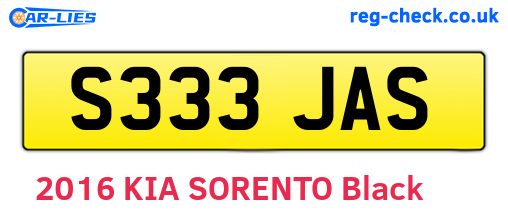 S333JAS are the vehicle registration plates.