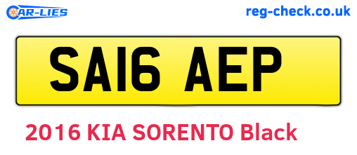 SA16AEP are the vehicle registration plates.