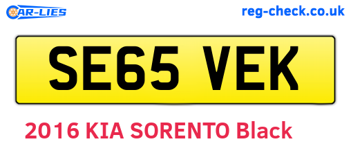 SE65VEK are the vehicle registration plates.