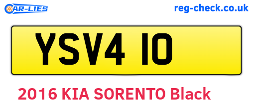 YSV410 are the vehicle registration plates.