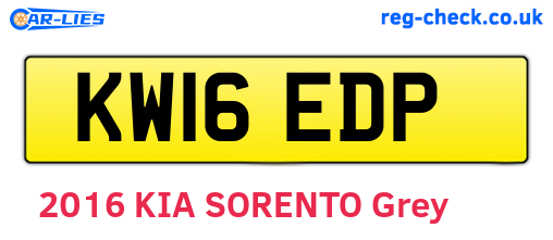 KW16EDP are the vehicle registration plates.