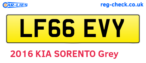 LF66EVY are the vehicle registration plates.