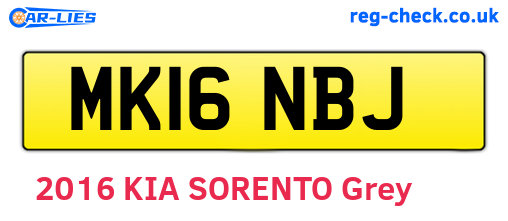 MK16NBJ are the vehicle registration plates.