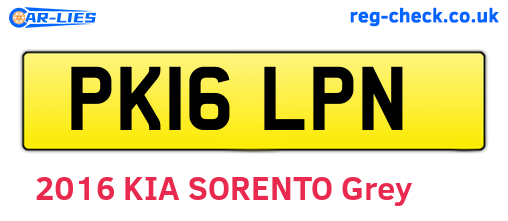 PK16LPN are the vehicle registration plates.