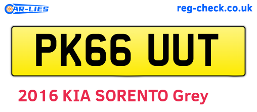 PK66UUT are the vehicle registration plates.