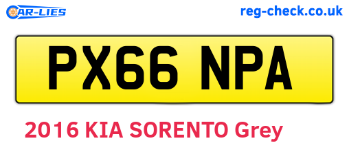 PX66NPA are the vehicle registration plates.