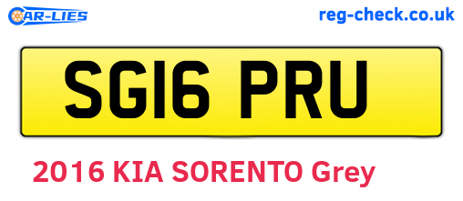 SG16PRU are the vehicle registration plates.