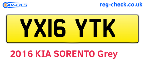 YX16YTK are the vehicle registration plates.