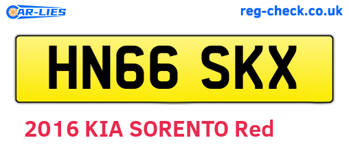 HN66SKX are the vehicle registration plates.