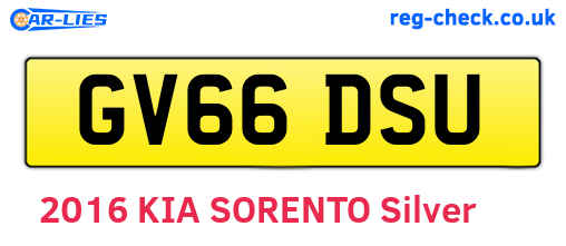 GV66DSU are the vehicle registration plates.