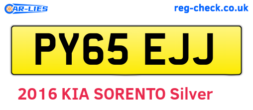 PY65EJJ are the vehicle registration plates.