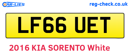 LF66UET are the vehicle registration plates.