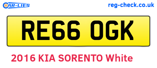 RE66OGK are the vehicle registration plates.