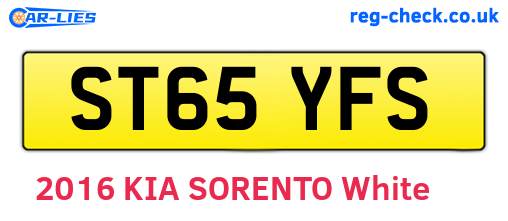 ST65YFS are the vehicle registration plates.
