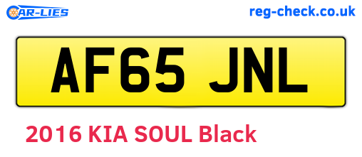 AF65JNL are the vehicle registration plates.