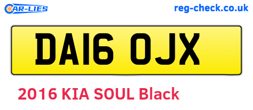 DA16OJX are the vehicle registration plates.