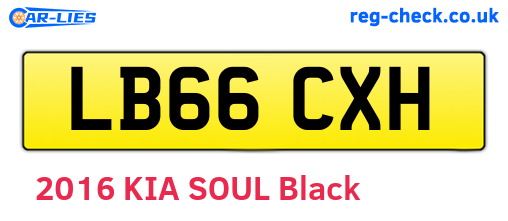 LB66CXH are the vehicle registration plates.