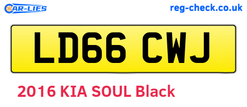 LD66CWJ are the vehicle registration plates.