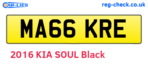 MA66KRE are the vehicle registration plates.