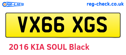 VX66XGS are the vehicle registration plates.