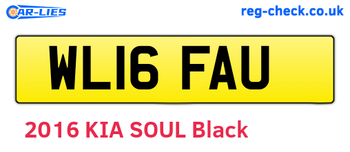 WL16FAU are the vehicle registration plates.